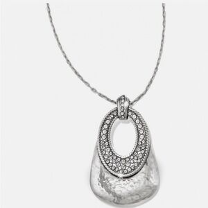 Brighton Hammered Silver Lanie Swarovski Crystal Pendant Necklace